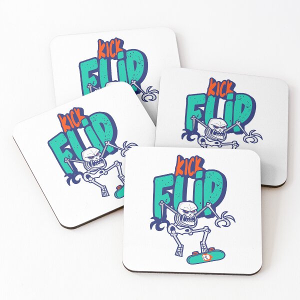 Item preview, Skateboarding Kick Flip Retro Colors. For Gnarly Rippers, No Snakes Allowed! Halloween or Anytime Cool Skater Skeleton. designed and sold by UrTops.