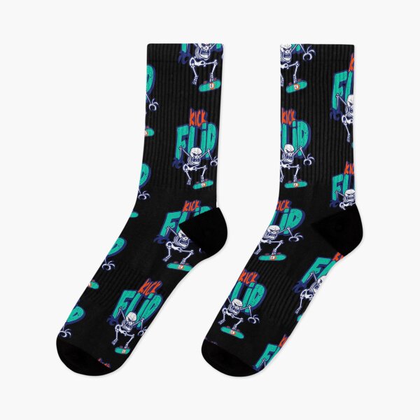 Item preview, Skateboarding Kick Flip Retro Colors. For Gnarly Rippers, No Snakes Allowed! Halloween or Anytime Cool Skater Skeleton. designed and sold by UrTops.