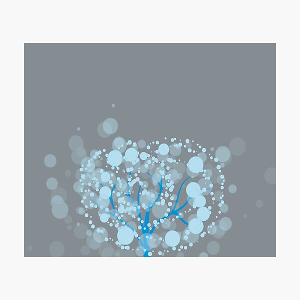 cool blue circles tree Photographic Print