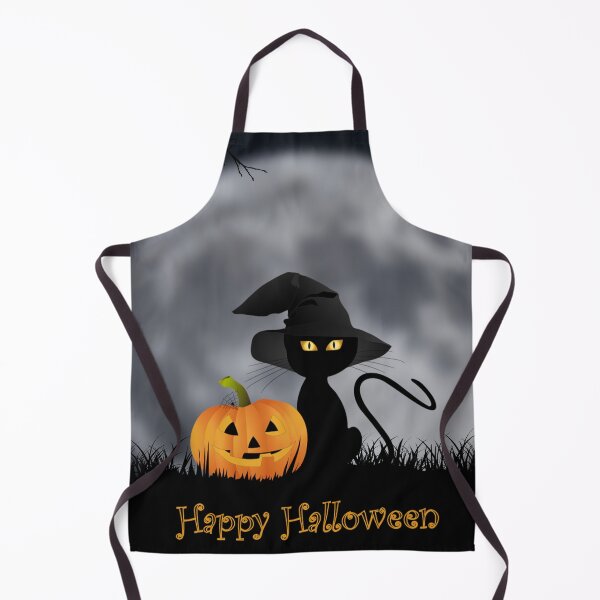 Item preview, Happy Halloween with cat and pumpkin designed and sold by Nicole Bleck.
