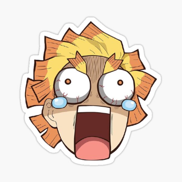 Zenitsu Funny Face Sticker By Witherxx Redbubble