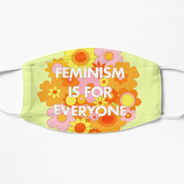 Feminism Is For Everyone Groovy Floral Print - The Peach Fuzz Flat Mask