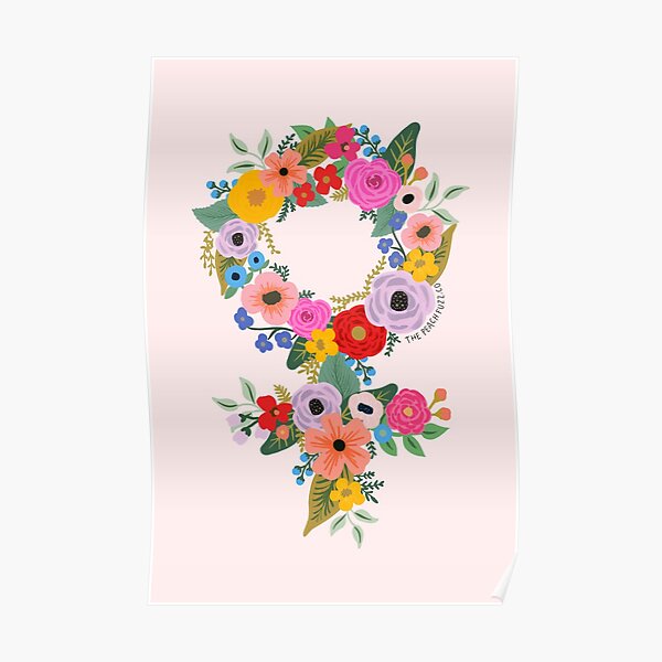 Floral Feminist - The Peach Fuzz Poster