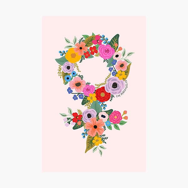 Item preview, Floral Feminist - The Peach Fuzz designed and sold by Elizabeth Hudy.