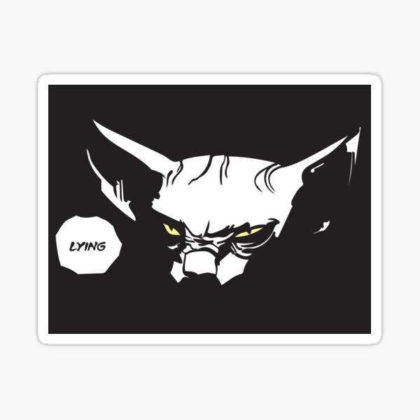 Lying Cat Angry Sticker