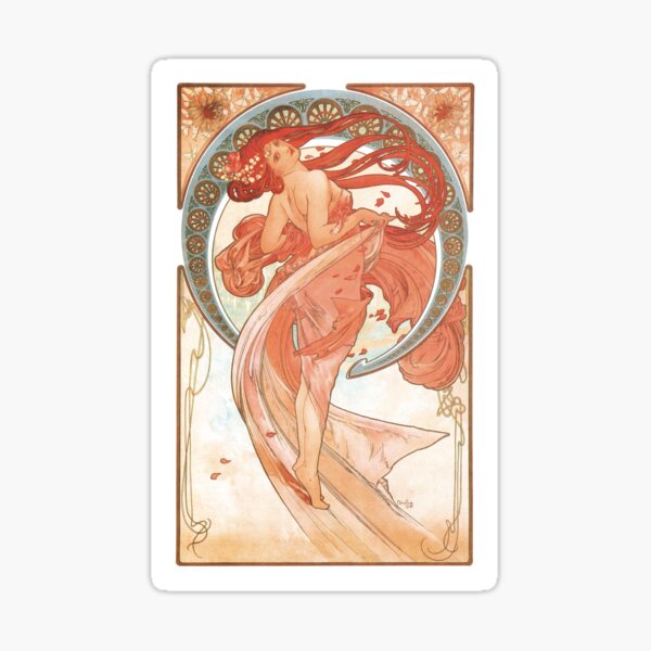 Alphonse Mucha - The Dance / 1898 Sticker