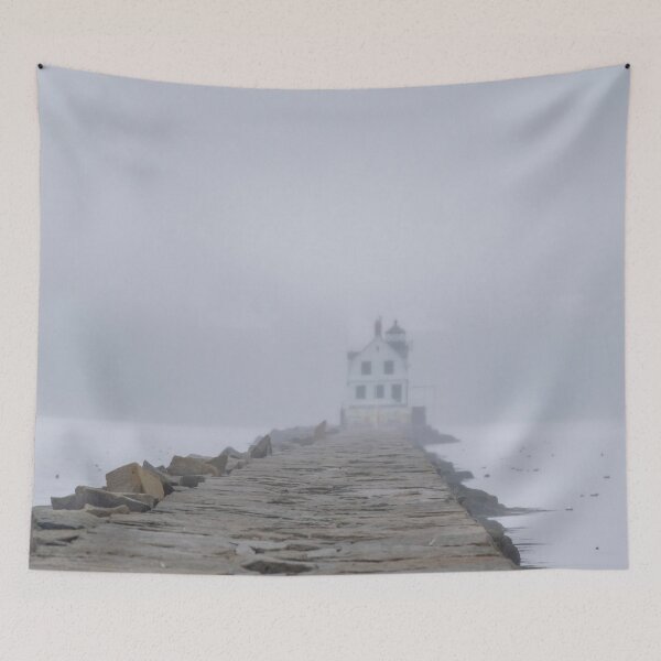 Item preview, Maine Coast LightHouse Early Morning Fog designed and sold by ManiacMoose.