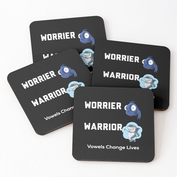 Item preview,  Worrier Warrior Vowels Change Lives Smiling Shark Cartoon v2 designed and sold by Spiritualish.