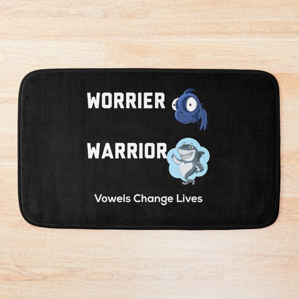 Item preview,  Worrier Warrior Vowels Change Lives Smiling Shark Cartoon v2 designed and sold by Spiritualish.