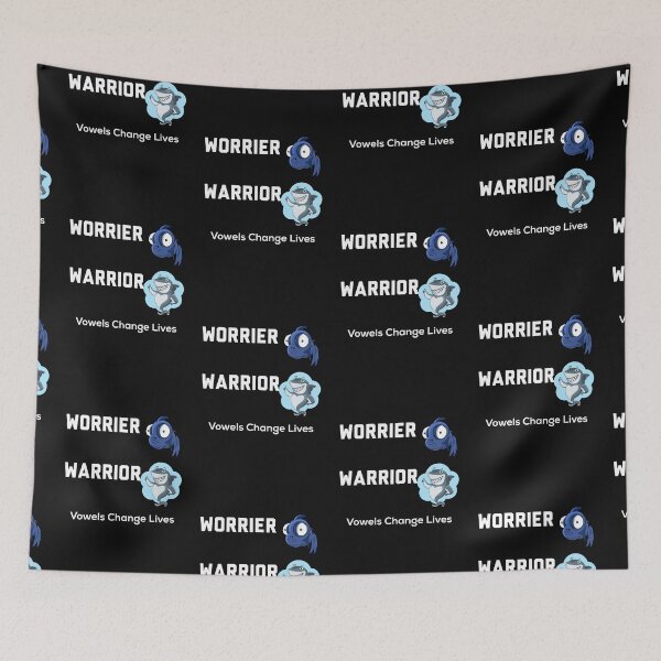 Item preview,  Worrier Warrior Vowels Change Lives Smiling Shark Cartoon v2 designed and sold by Spiritualish.