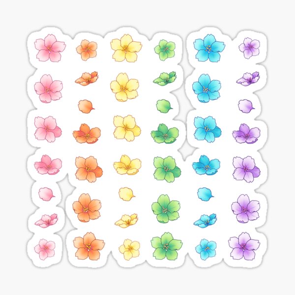 Item preview, (Buy Large!) Pastel Rainbow Sakura big pack designed and sold by arterialmotive.