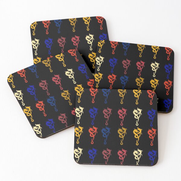 Item preview, Multi-colored Naga Dragons on a Black Background designed and sold by NagaCommunity.