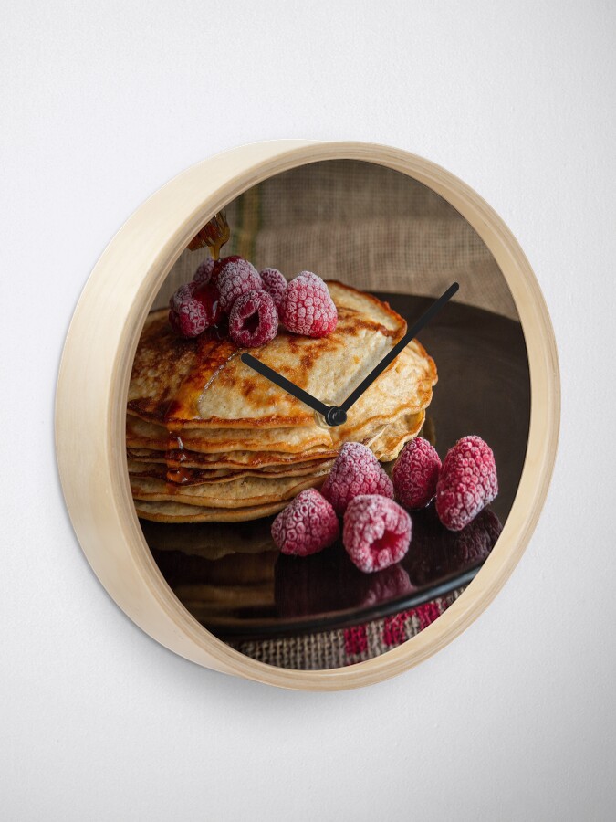 Alternate view of raspberry pancakes Clock