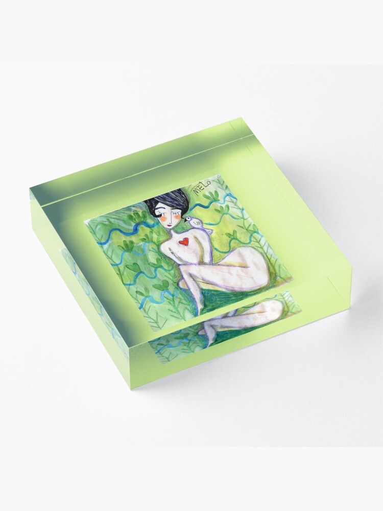 Alternate view of Shy Lady Acrylic Block