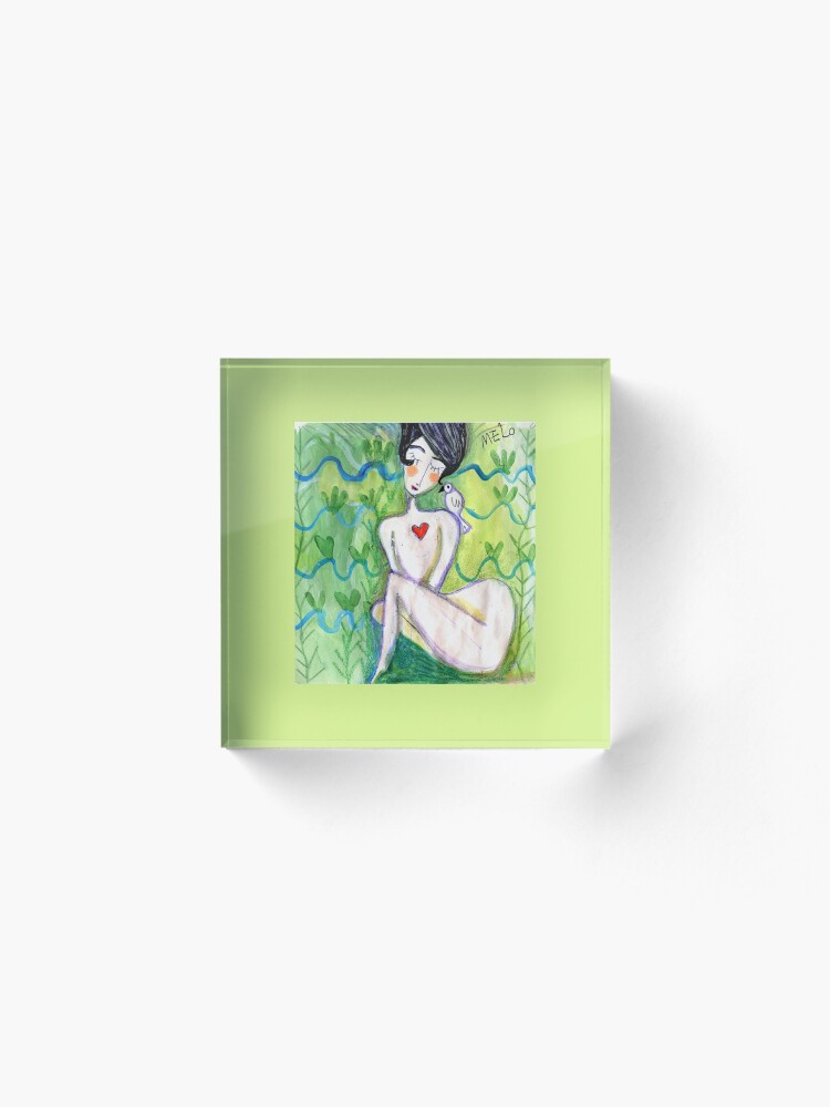 Alternate view of Shy Lady Acrylic Block