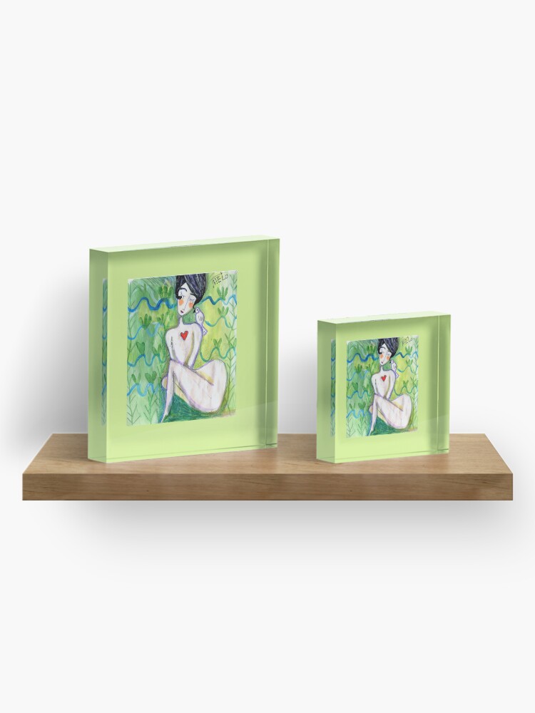 Alternate view of Shy Lady Acrylic Block