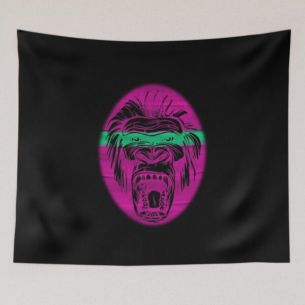 Item preview, Gorilla Screams In Neon Pink And Turquoise I Love Gorillas I Love Mokeys designed and sold by Paulina Vanlife.