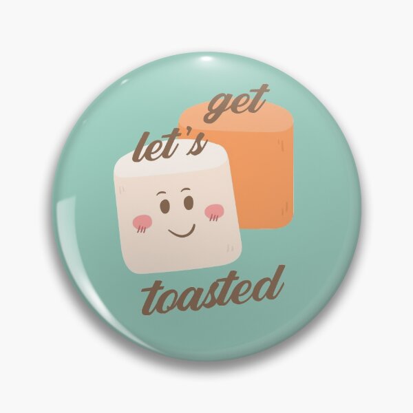 Item preview, Let's Get Toasted Marshmallow Sweet Warm Cute Smiley Face Funny Pun Winter Holiday Christmas S'mores Camping Campfire Camp  designed and sold by gkao.