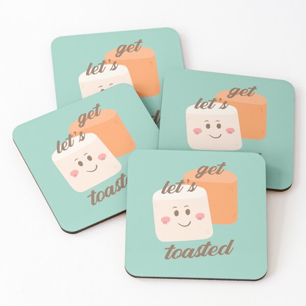 Item preview, Let's Get Toasted Marshmallow Sweet Warm Cute Smiley Face Funny Pun Winter Holiday Christmas S'mores Camping Campfire Camp  designed and sold by gkao.