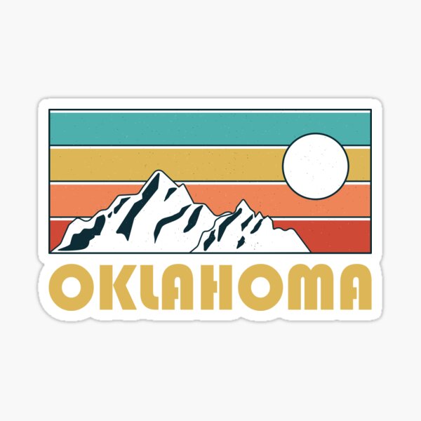 Oklahoma Retro Vintage - Oklahoma Mountain Souvenir - Gift - Hometown - Hiking - Nature Sticker