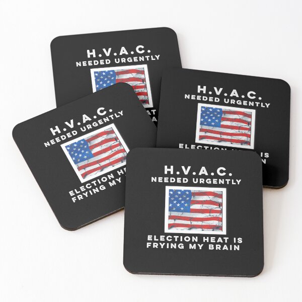 Item preview, HVAC needed Election heat frying my brain, Cracked American Flag, Humor designed and sold by Spiritualish.