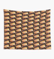 Firey Sunset Streetscape Wall Tapestry