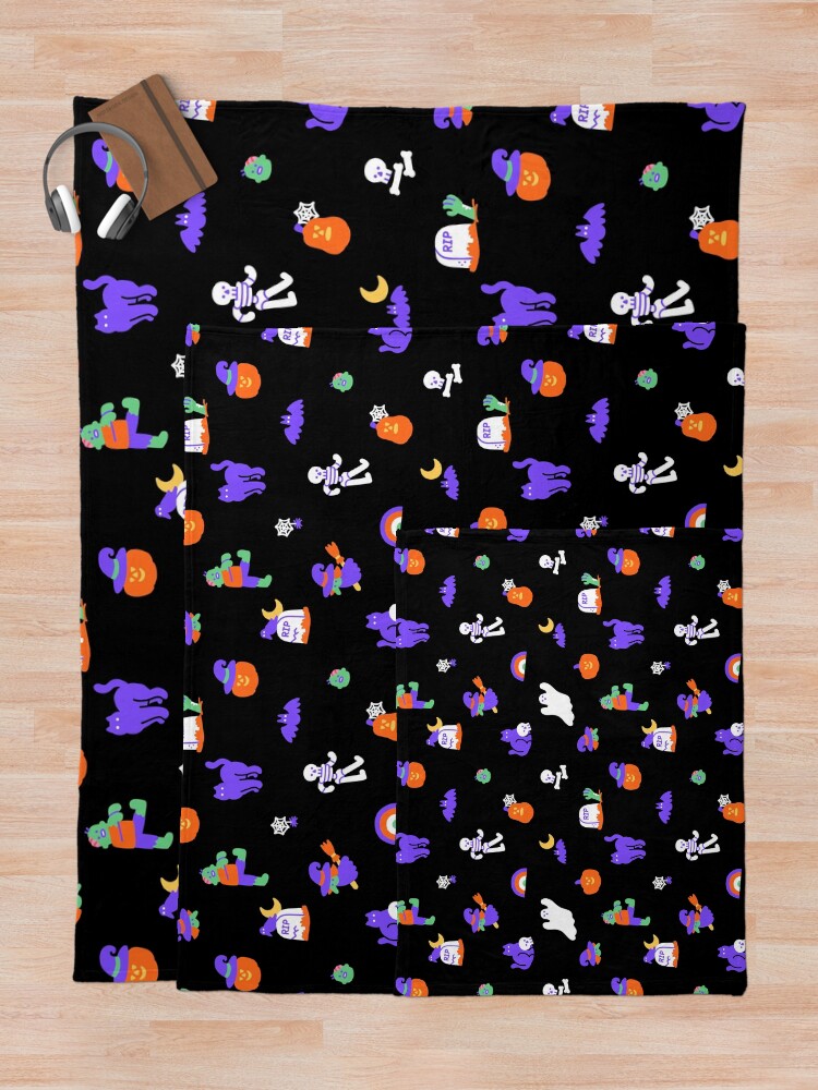 Alternate view of Haunted Halloween Friends Throw Blanket