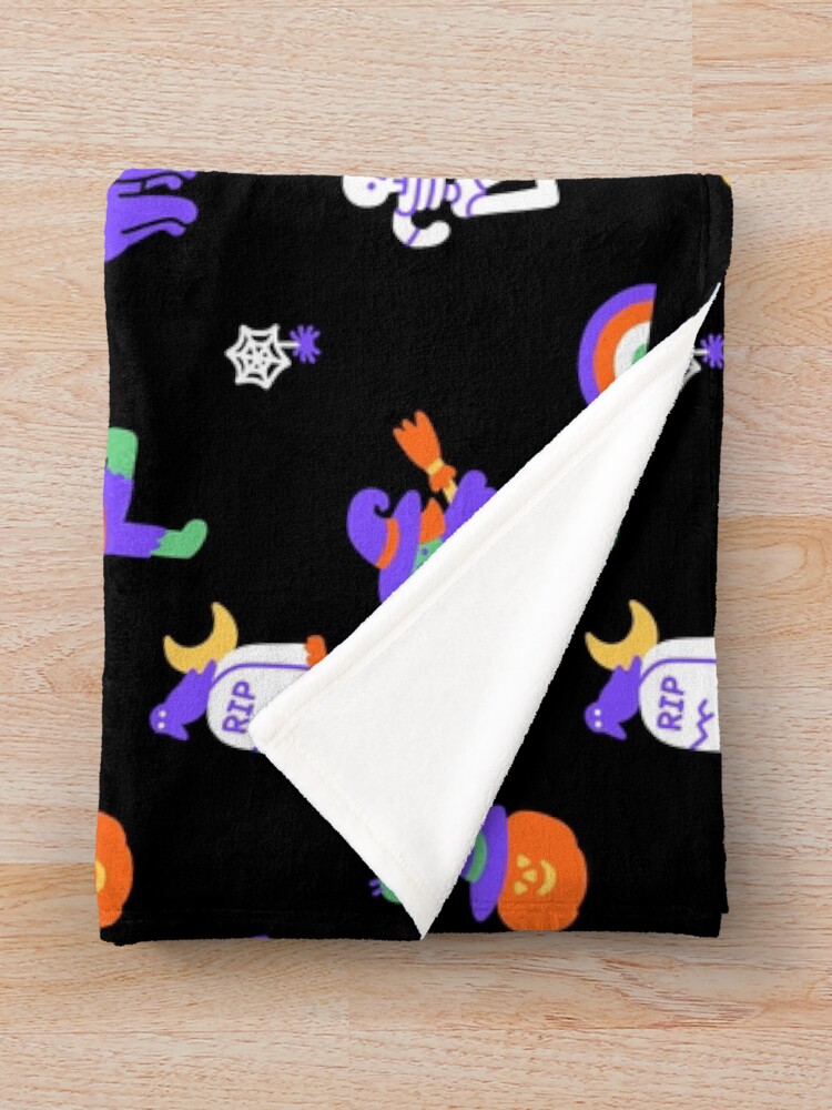 Alternate view of Haunted Halloween Friends Throw Blanket
