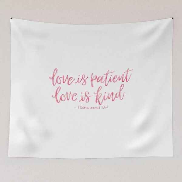 Item preview, 1 Corinthians 13:4 Watercolor - Pink designed and sold by amazingjoy.