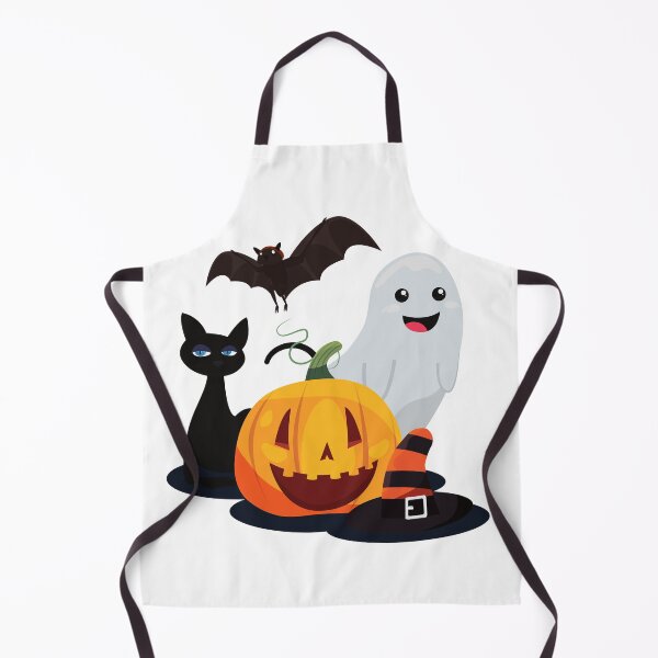 Item preview, happy halloween ghost pumpkin cat bat and witch hat designed and sold by SAJAMANIA.