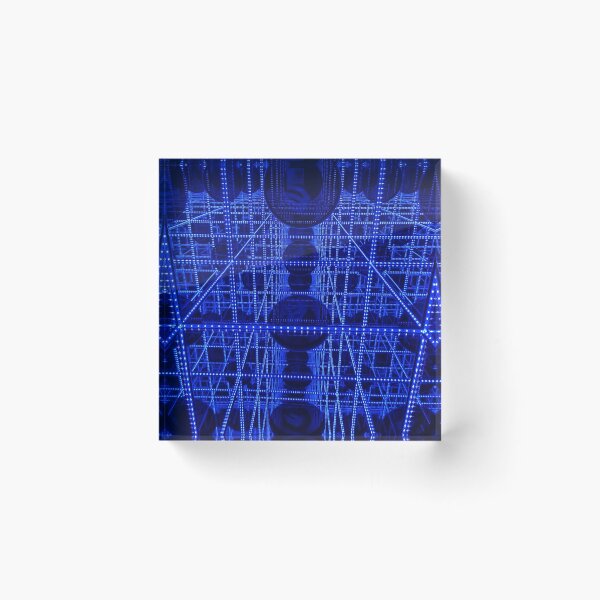 Item preview, Retro Blue 80s Geometric Reflection Infinity Pattern Mirrored Design  designed and sold by randy0151.