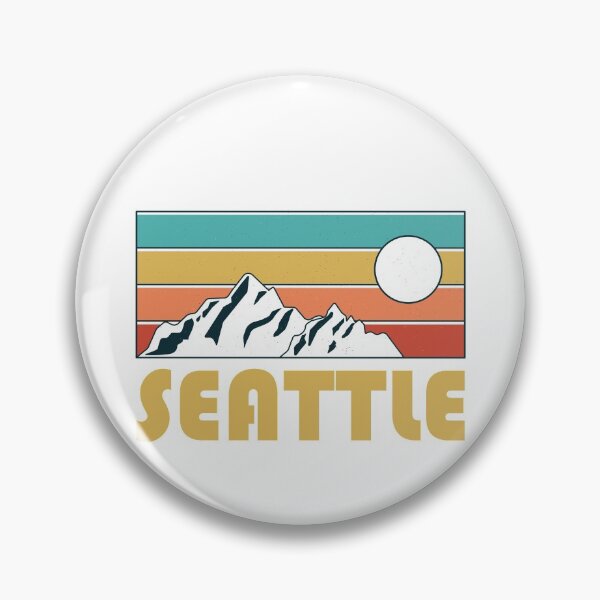 Item preview, Seattle Retro Vintage - Seattle Washington Mountain Souvenir - Gift - Hometown - Hiking - Nature designed and sold by HappyTees Lab.