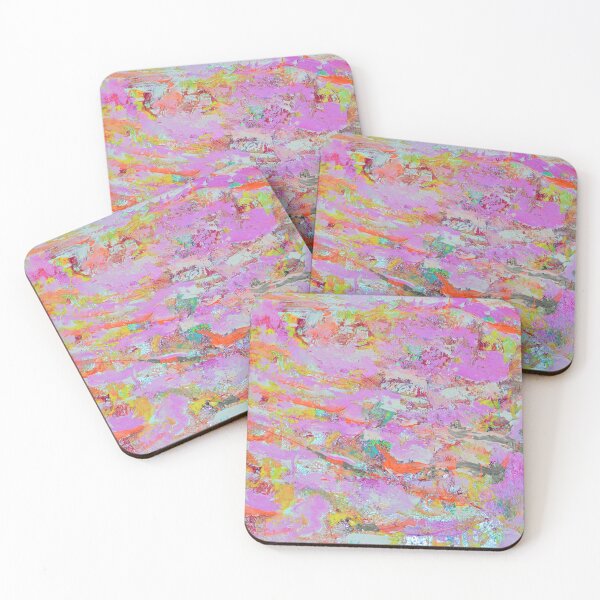 Item preview, abstract pink art painting designed and sold by Fiveladiesart.