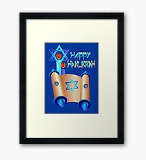 Happy Hanukkah-Torah Framed Print