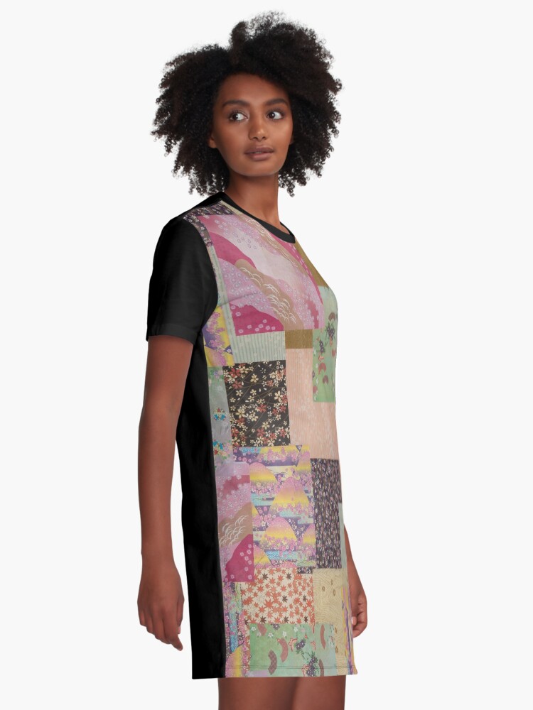 Alternate view of Quilted Origami Collage Graphic T-Shirt Dress