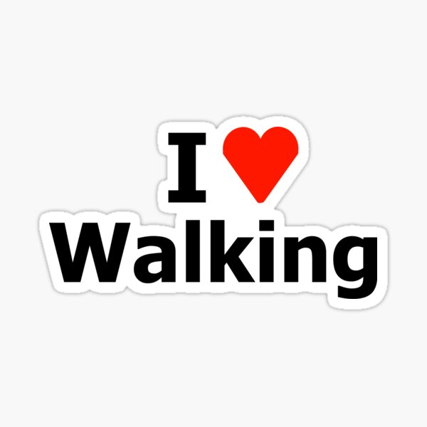 I Love Walking Sticker