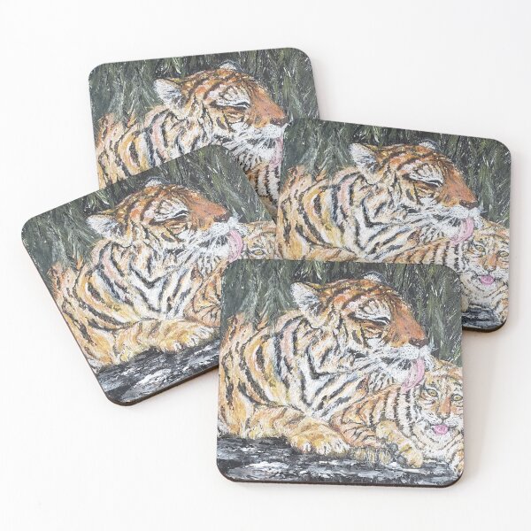 Item preview, Tiger Mom Grooming Cub designed and sold by LivingArtBrenda.