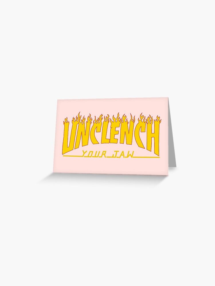 Thumbnail 1 of 2, Greeting Card, Unclench Your Jaw - The Peach Fuzz designed and sold by elizabethhudy.