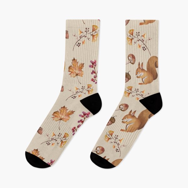 Item preview, Autumn Vibes Pumpkin Leaves Nuts Squirrels designed and sold by Mommaspouch.