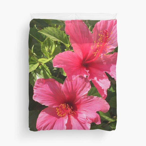 Item preview, Twin Pink Hibiscus Flowers designed and sold by StudioKDesign.