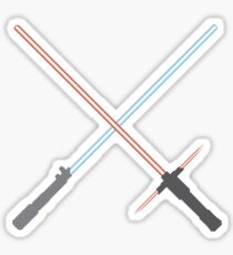 Kylo Ren and Rey Lightsabers Sticker