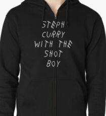 Curry Drake Shot (White) Zipped Hoodie