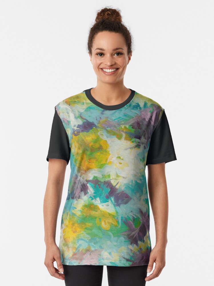 Alternate view of Pastel Abstract Irises Graphic T-Shirt