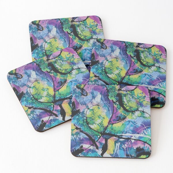 Item preview, Abstract Textured Batik With Crackle in Blues and Greens designed and sold by Leslie Rogers Todder.