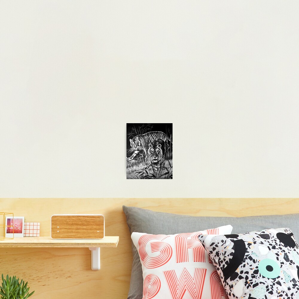 "Cobija de Tigre Mexican Blanket Tiger Meme" Photographic Print for