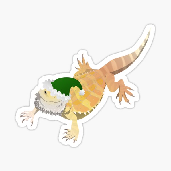 Bearded Dragon Christmas Holiday Sticker