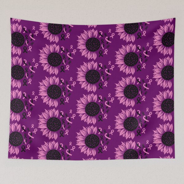 Item preview, Breast cancer awareness pink and black sunflower and ribbons designed and sold by Inspireaglow.