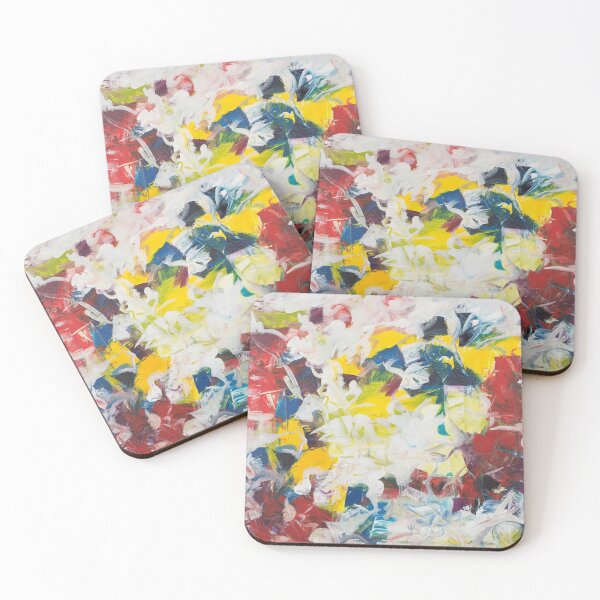 Abstract Petals in Motion Coasters (Set of 4)