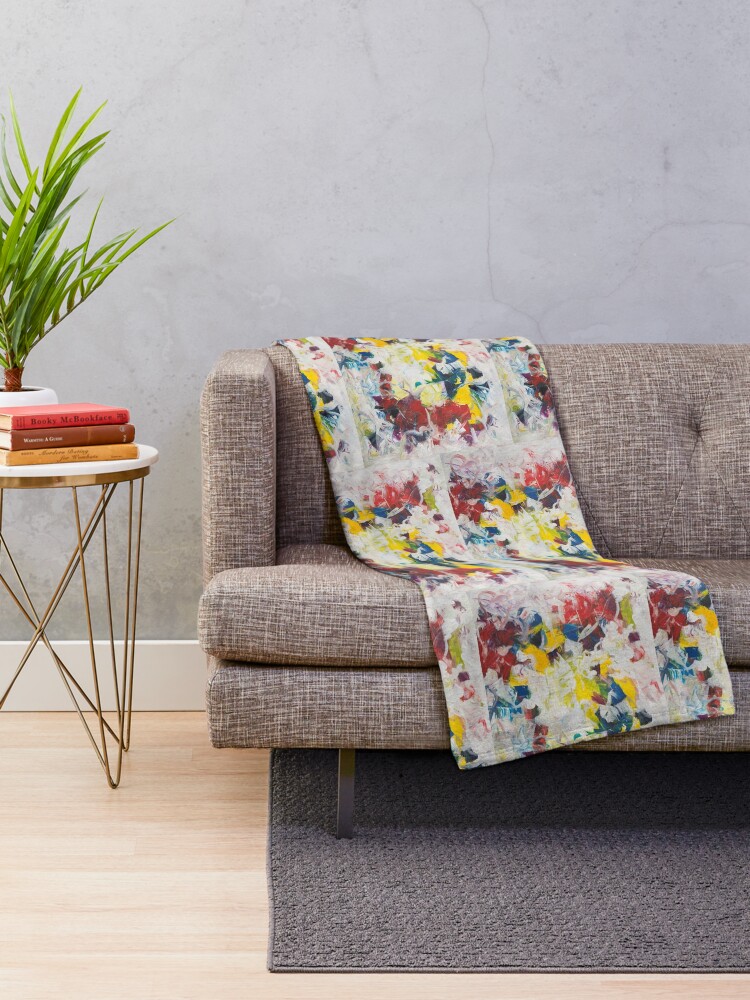 Alternate view of Abstract Petals in Motion Throw Blanket