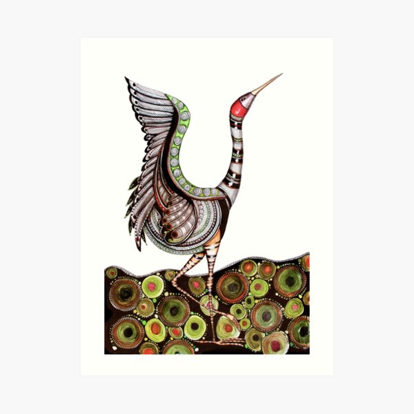 Dancing brolga Art Print